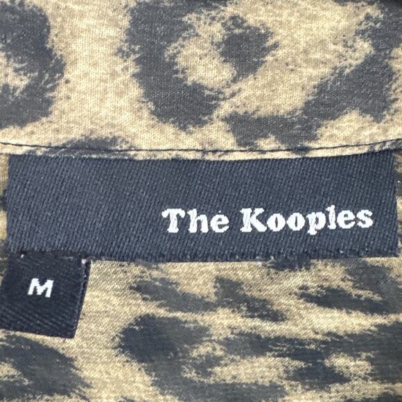 The Kooples Zip Blouse Leopard Print Silk Size M Edgy Rock Rebellion Designer - Picture 9 of 9
